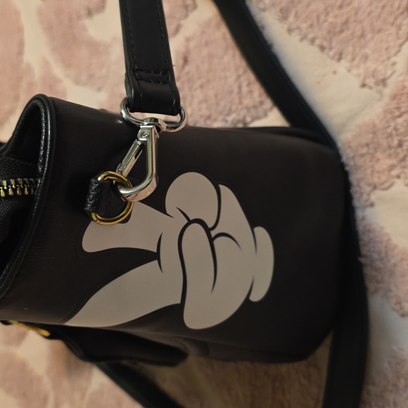 Chic Black Disney Mickey Mouse Satchel with Gold Accents - Picture 5 of 7